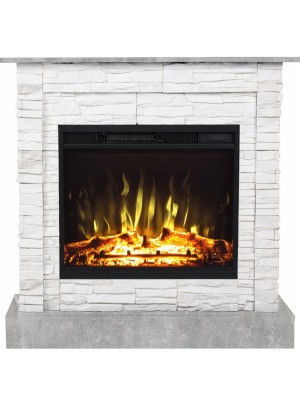 Камінокомплект Aflamo VIGO Бетон Білий + LED 60 CLASSIC