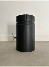 Труба фарфоро-эмалированная с шибером 25 см Ø150 матово-черная