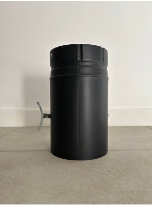 Труба порцеляно-емальована з шибером 25 см Ø150 матово-чорна