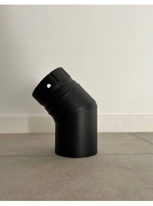 Коліно двосекційне порцеляно-емальоване 45° Ø130 матово-чорне