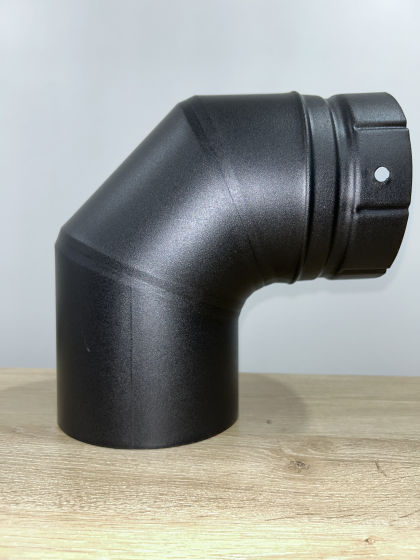 Коліно трисекційне порцеляно-емальоване 90° Ø150 матово-чорне