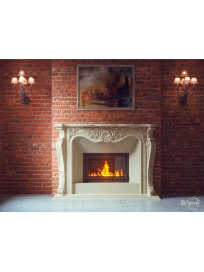 Камінне облицювання Браво Лондон матеріал Crema Marfil/Polaris