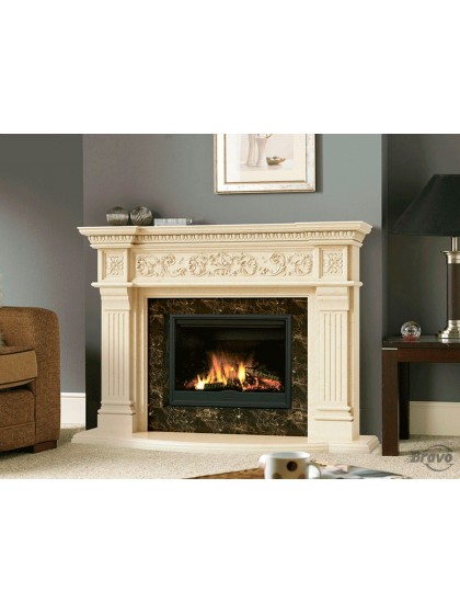 Камінне облицювання Браво Прага матеріал Polaris + Nero Marquina