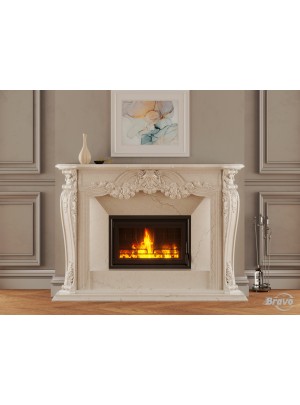 Камінне облицювання Браво Вікторія матеріал Botticino/Volakas/Daino Reale