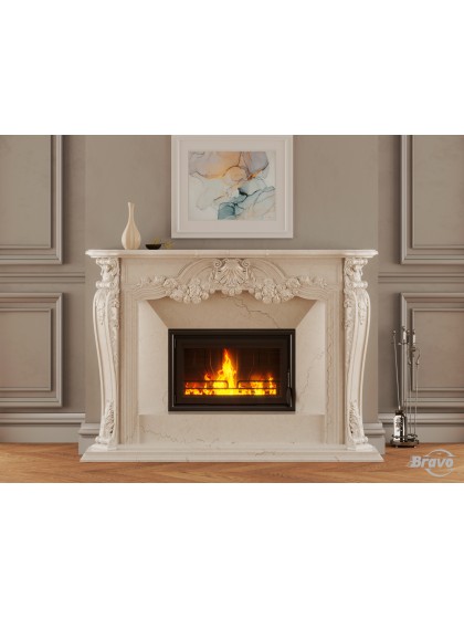 Камінне облицювання Браво Вікторія матеріал Botticino/Volakas/Daino Reale