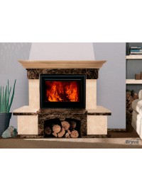 Камінне облицювання Браво Глорія пряме матеріал Botticino + Emperador Dark