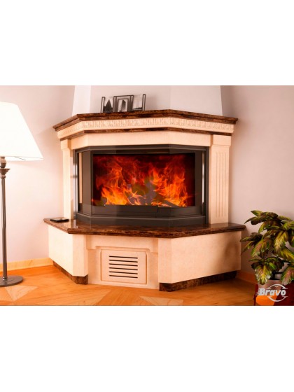 Камінне облицювання Браво Люблін кутове матеріал Giallo Atlantide + Emperador Dark