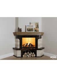 Камінне облицювання Браво Порто кутове матеріал Daino Reale + Emperador Dark