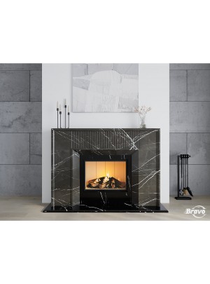 Камінне облицювання Браво Денвер матеріал Pietra Grey + Nero Marquina