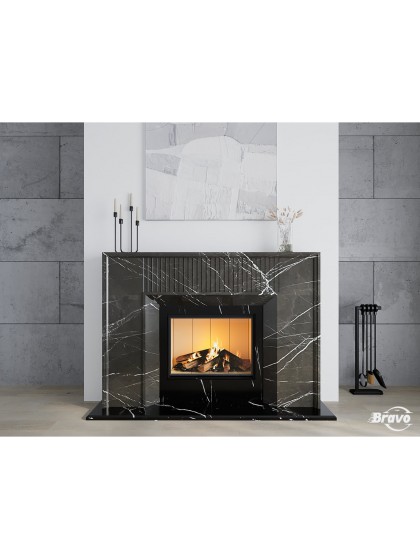 Камінне облицювання Браво Денвер матеріал Pietra Grey + Nero Marquina