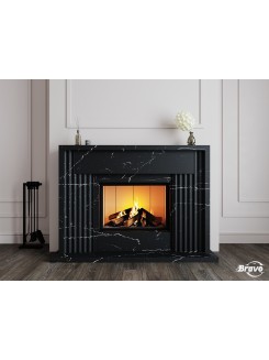 Камінне облицювання Браво Портленд матеріал Nero Marquina Antique