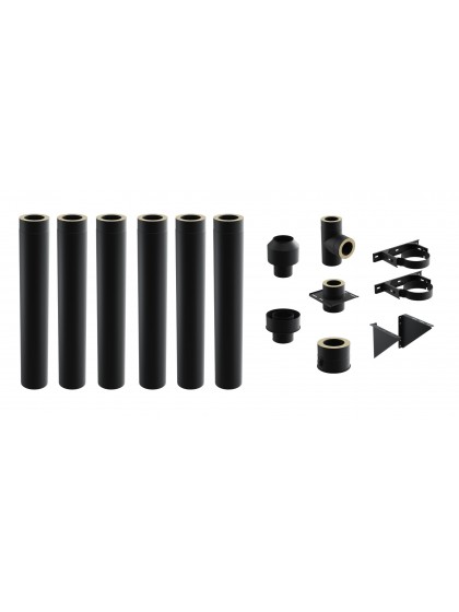 Комплект зовнішнього димоходу DARCO 6,1 м Ø180 Чорний