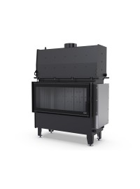 Камінна топка з водяним контуром Defro Home RIVA L SHORT (чорний шамот)