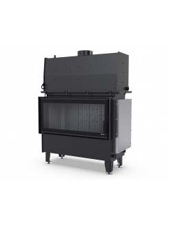 Камінна топка з водяним контуром Defro Home RIVA L SHORT (чорний шамот)