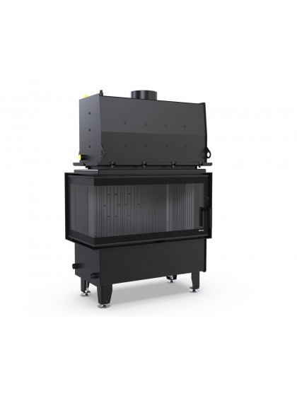 Камінна топка з водяним контуром Defro Home RIVA M BL SHORT (чорний шамот)