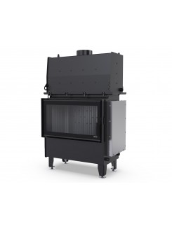 Камінна топка з водяним контуром Defro Home RIVA M SHORT (чорний шамот)