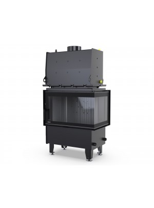 Камінна топка з водяним контуром Defro Home RIVA S BP SHORT (чорний шамот)