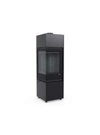 Сталева піч Defro Home QUADROOM LONG P Чорний (чорний шамот)
