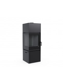 Сталева піч Defro Home QUADROOM 2.0 Чорний (чорний шамот)