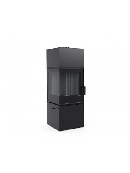 Сталева піч Defro Home QUADROOM 2.0 Чорний (чорний шамот)