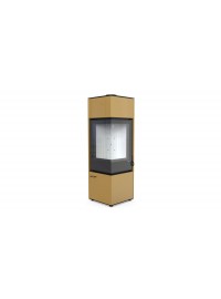 Сталева піч Defro Home QUADROOM LONG Золотий
