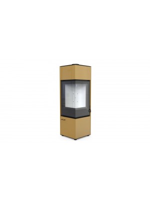 Сталева піч Defro Home QUADROOM LONG Золотий