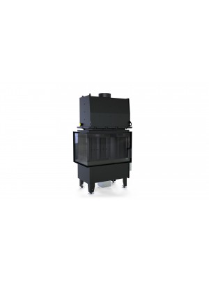 Камінна топка з водяним контуром Defro Home RIVA SM BL SHORT (чорний шамот)