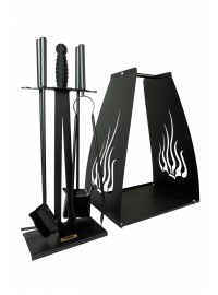 Набір для каміна "Екскалібур М" з корзиною для дров "Полум'я"