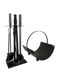 Набір для каміна "Екскалібур М" з корзиною для дров "Смолоскип"