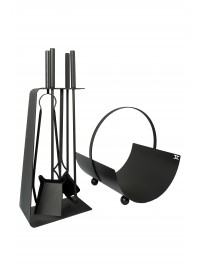 Набір для каміна "Фенікс" з корзиною для дров "Смолоскип"