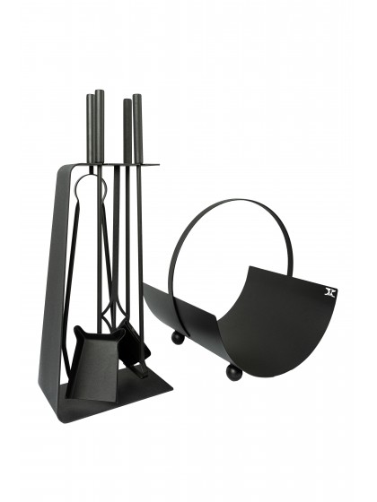 Набір для каміна "Фенікс" з корзиною для дров "Смолоскип"