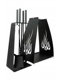 Набір для каміна "Фенікс" з корзиною для дров "Полум'я"