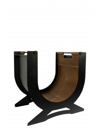 Корзина для дров "Зевс" + сумка з натуральної шкіри