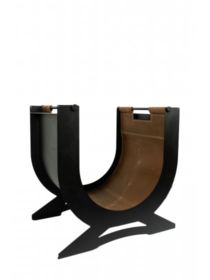 Корзина для дров "Зевс" + сумка з натуральної шкіри