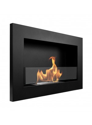Біокамін BIOkominkiGMT 650х400 Slim чорний матовий (зі склом)