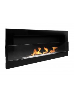Біокамін BIOkominkiGMT 900х400 чорний глянцевий (зі склом)