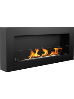 Біокамін BIOkominkiGMT 900х400 BOX чорний матовий (зі склом)