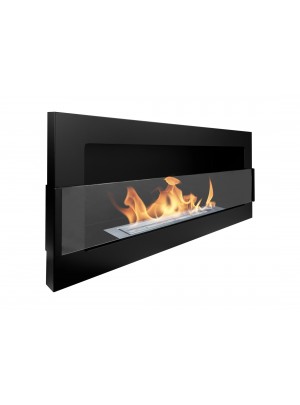 Біокамін BIOkominkiGMT 900х400 чорний матовий (зі склом)