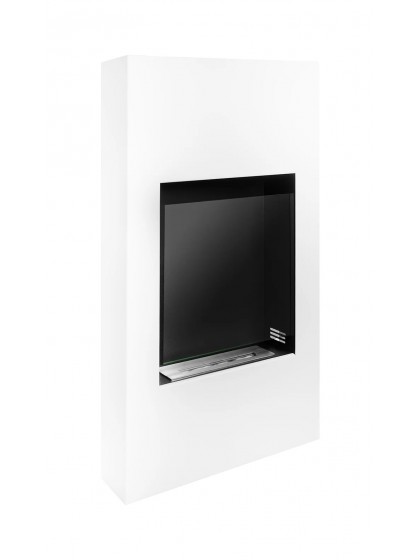 Камінокомплект GLOBMETAL Modern білий матовий (зі склом) Камінокомплект GLOBMETAL Modern білий матовий (зі склом)