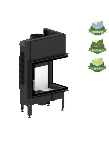 Камінна топка Hitze ALBERO AL16R.H-BDBI Cкло декор цільногнуте+додаткове внутрішнє скло цільногнуте