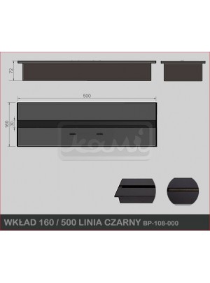 Пальник для біокаміна Kami 160×500 лінія