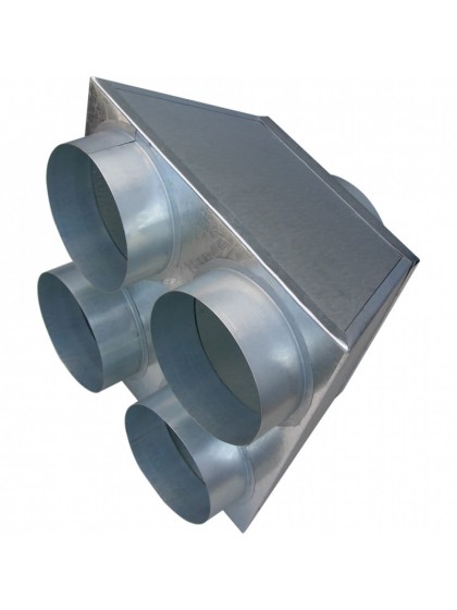 Розподільна коробка 4x125 вхідний діаметр: ø 150 Kratki Розподільна коробка 4x125 вхідний діаметр: ø 150 Kratki