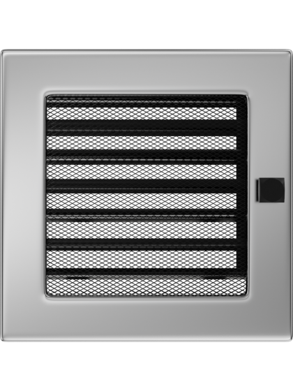 Вентиляційна решітка Kratki 17x17 см нікельована з жалюзями Вентиляційна решітка Kratki 17x17 см нікельована з жалюзями