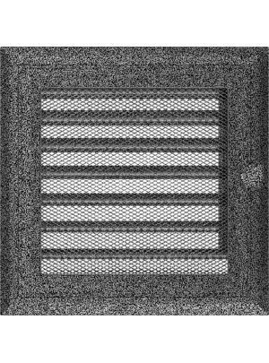 Вентиляційна решітка Kratki 17х17 см OSKAR чорно-срібна з жалюзями