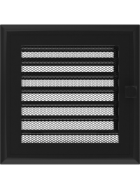 Вентиляційна решітка Kratki 17х17 см OSKAR чорна з жалюзями