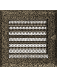 Вентиляційна решітка Kratki 17х17 см OSKAR чорно-золота з жалюзями