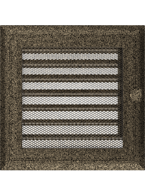 Вентиляційна решітка Kratki 17х17 см OSKAR чорно-золота з жалюзями