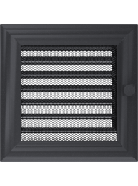 Вентиляційна решітка Kratki 17х17 см OSKAR графітова з жалюзями