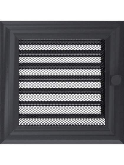 Вентиляційна решітка Kratki 17x17 см OSKAR графітова з жалюзями Вентиляційна решітка Kratki 17x17 см OSKAR графітова з жалюзями