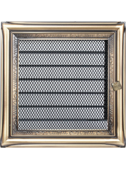 Вентиляційна решітка Kratki 17x17 см рустикальна з жалюзями